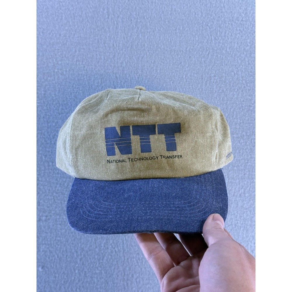 NTT‎ National Technology Transfer Hat Cap Snap Back Mens One Size Beige Seba